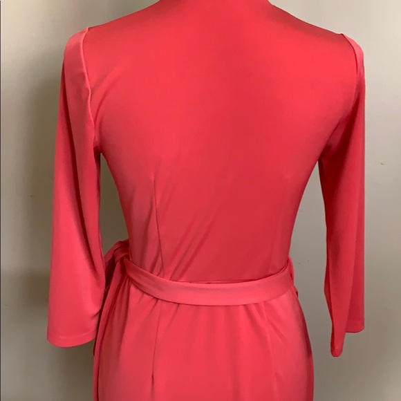 Limited Coral Wrap Dress- Like New! - Picture 3 of 3